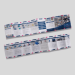 Faltblatt, gefalzt auf DIN A7, vertikaler Sonderwickelfalz, 16-seitig – Bild 2