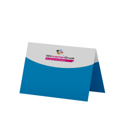 Faltblatt, gefalzt auf 26,5 cm x 15,0 cm, horizontaler Mittelfalz, 4-seitig