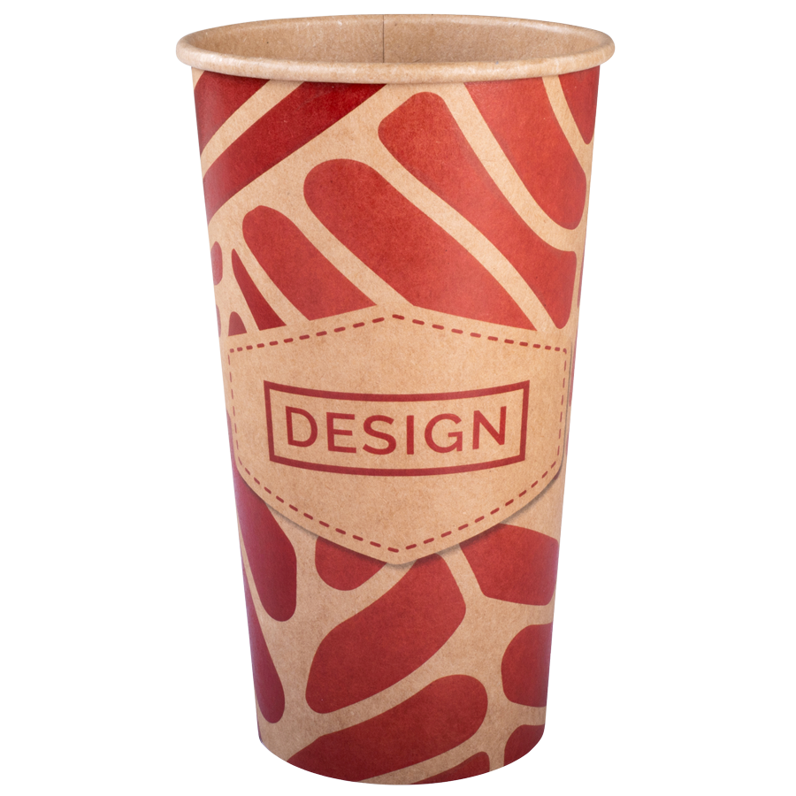 Kraftpapier-Becher einwandig 500 ml, 4-0-farbig (CMYK) Kraftpapier-Becher einwandig 500 ml, 4/0-farbig (CMYK) – Bild 1